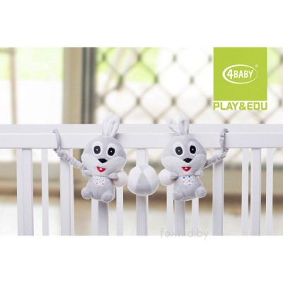 Мягкая игрушка на коляску 4BABY PLAY&EDU Rabbit зайка